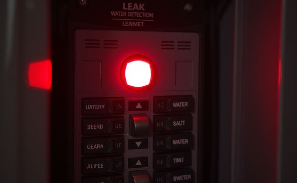 Flashing red light on a water heater leak breaker