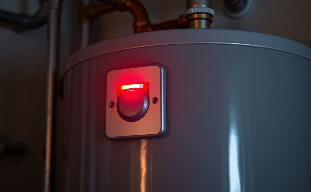 Flashing red light on leak breaker water heater