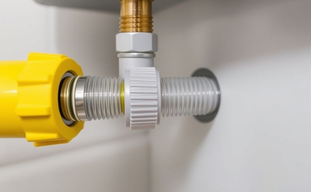 Flexi hose connection for water heater safety