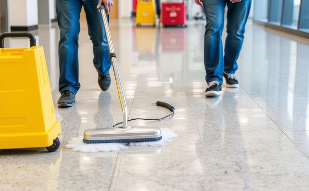 Floor cleaning techniques for high traffic areas