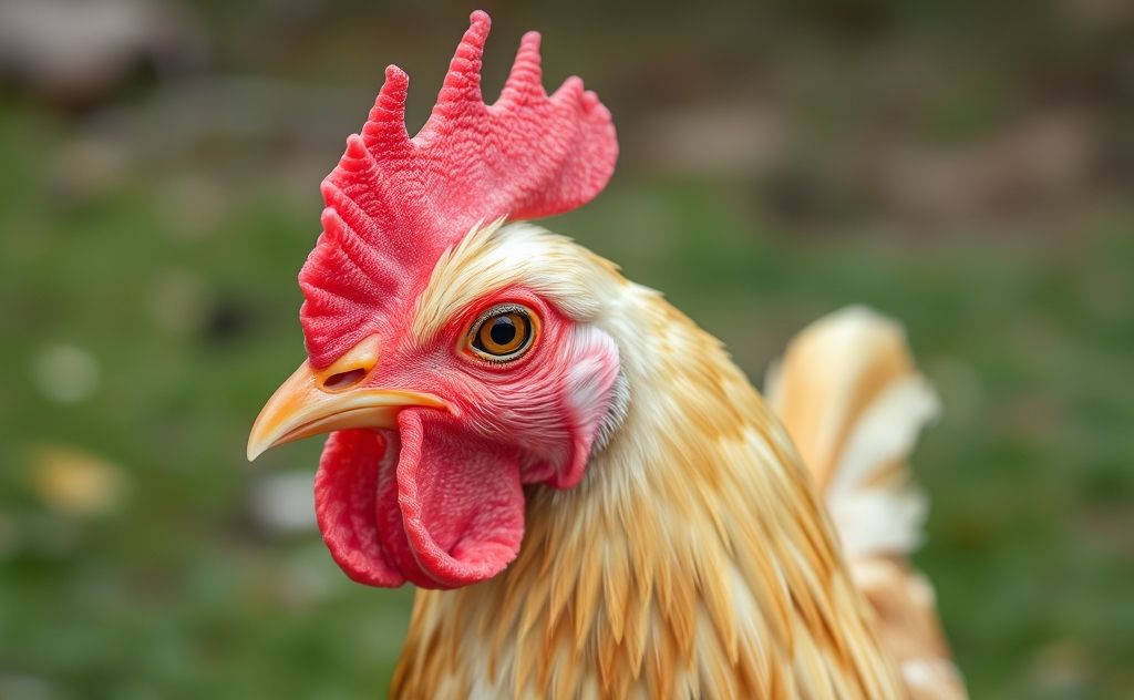 Floppy chicken comb indicating health concerns