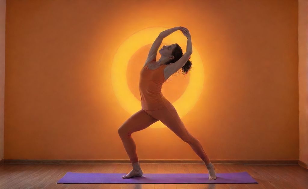 Flowing energy in sacral chakra yoga practice