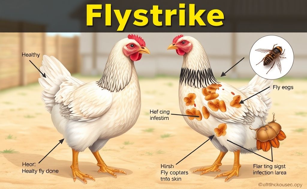 Flystrike in chickens explained with clear visuals