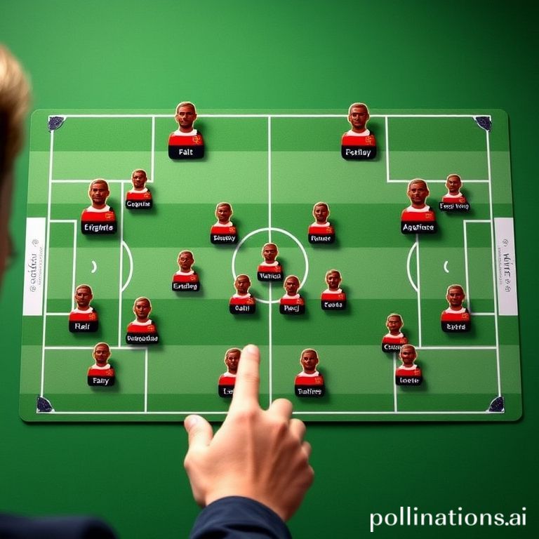Tactical board showing England's 4-3-3 formation with player positions