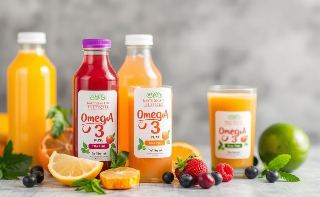 Fortified juice with Omega 3 benefits health