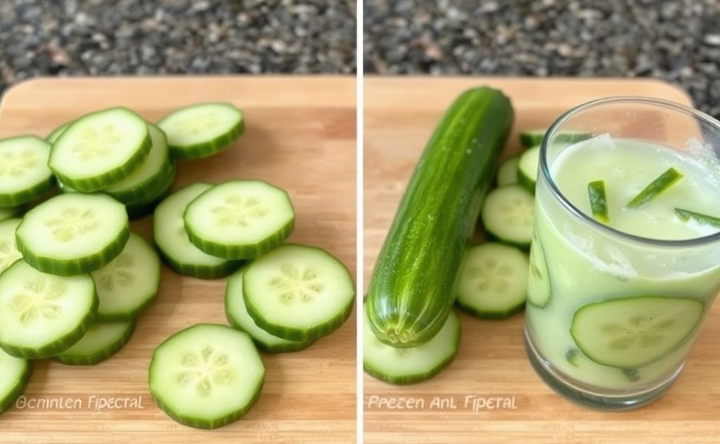 Freeze cucumbers for refreshing smoothie blends