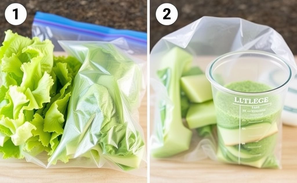 Freeze lettuce for smoothies easy method