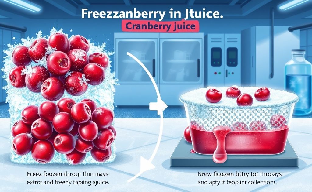 Freezing and thawing cranberry juice extraction methods