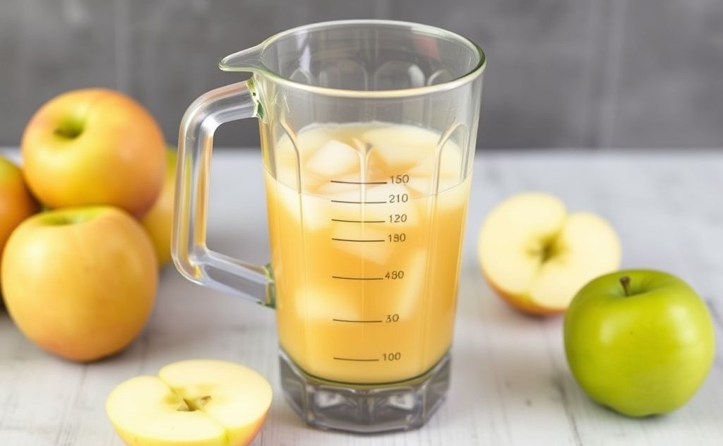 Fresh apple juice made easy in a blender