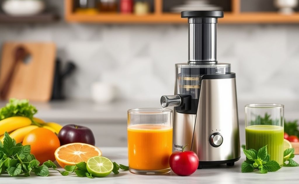 Fresh juice extraction with a sleek cold press juicer