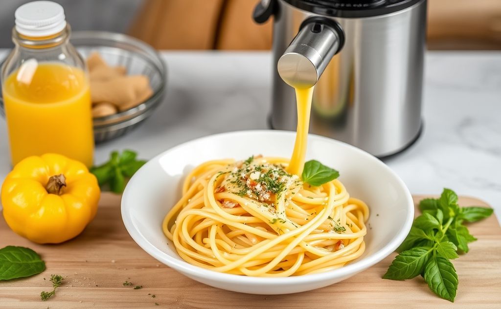 Fresh pasta made with an Omega juicer