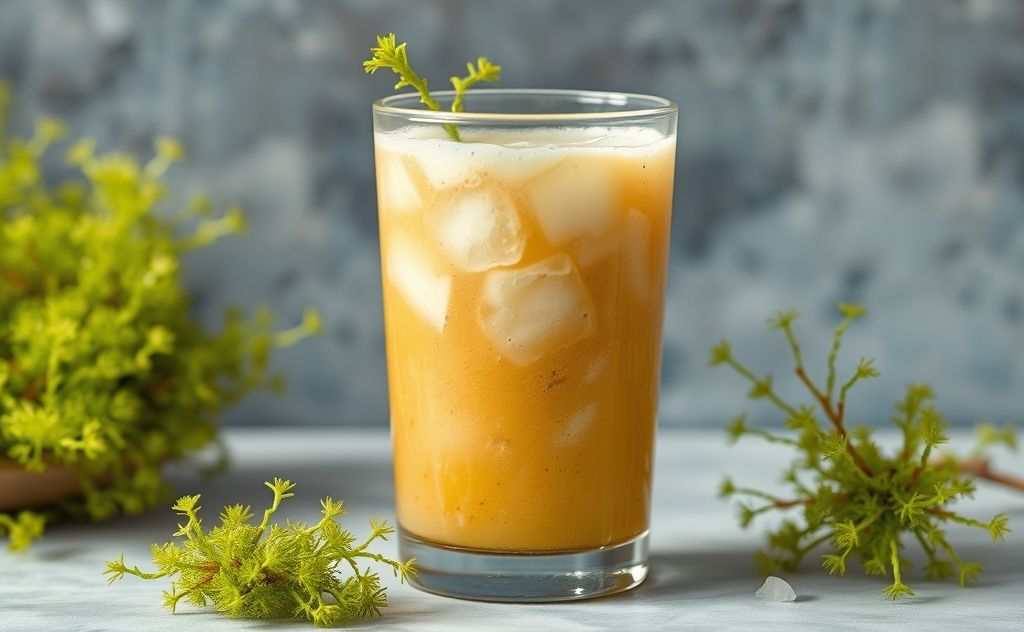 Fresh sea moss juice in a vibrant glass