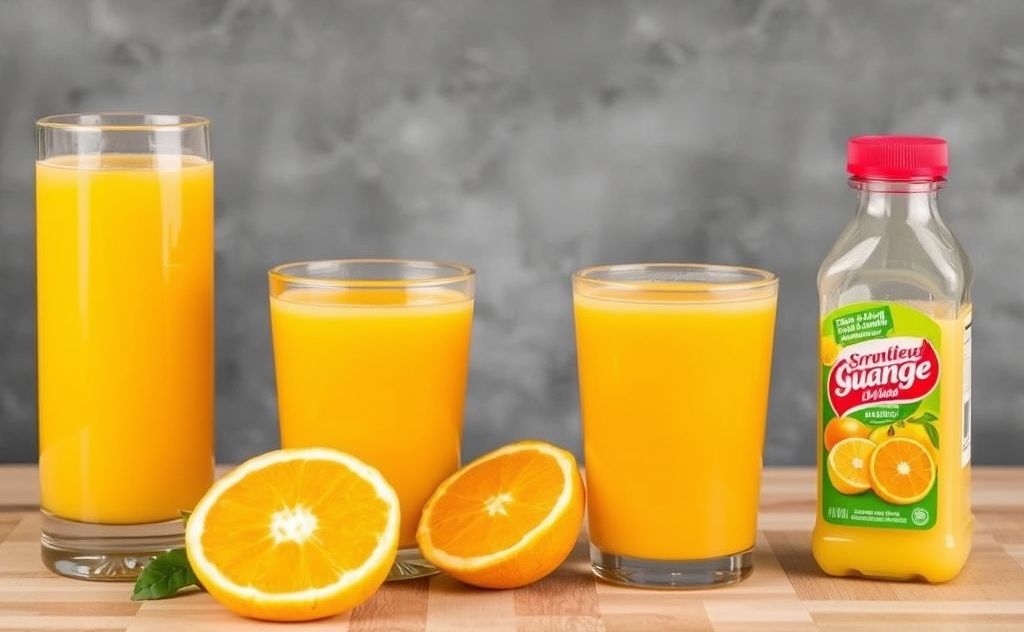Fresh squeezed orange juice versus store bought juice