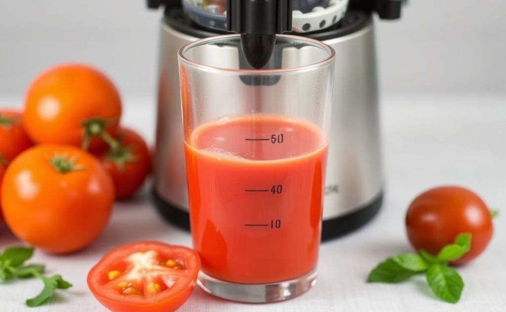 Fresh tomato juice made easy with a juicer