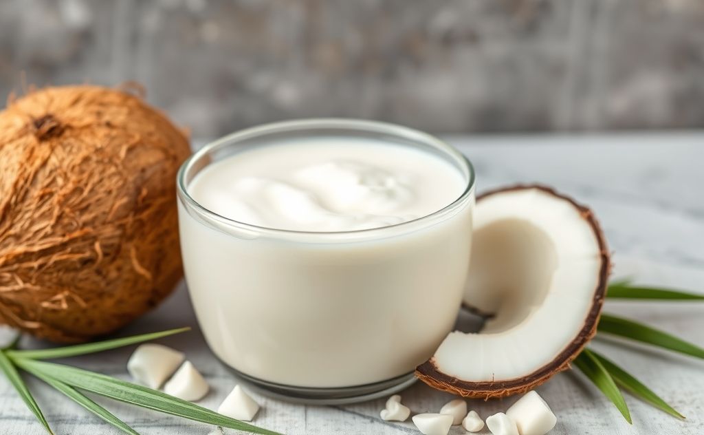 Full-fat coconut milk creamy texture rich flavor