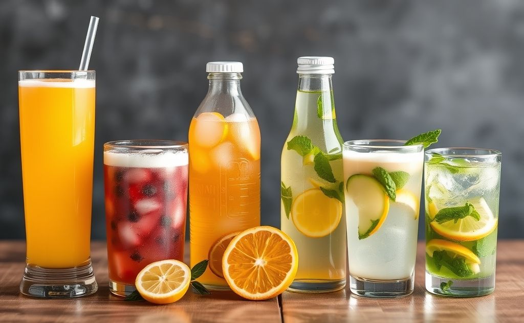 Functional beverages in various popular types