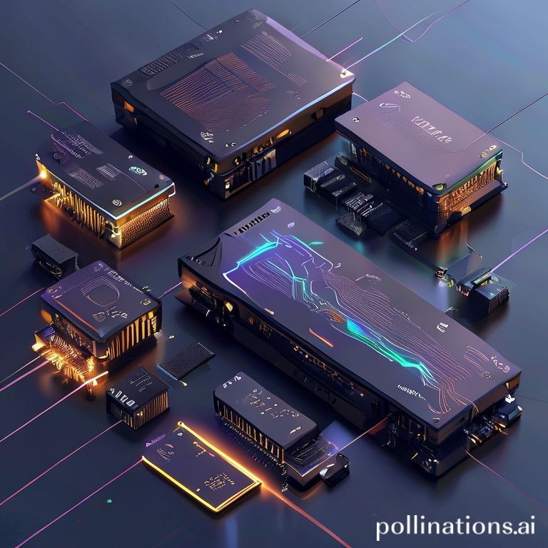Future of GPUs: A stylized image showing three distinct GPU architectures (NVIDIA, AMD, Intel) competing on a futuristic circuit board, symbolizing innovation.