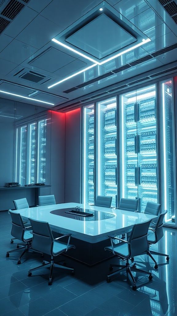 ภาพห้องประชุมอนาคตในตู้เซิร์ฟเวอร์