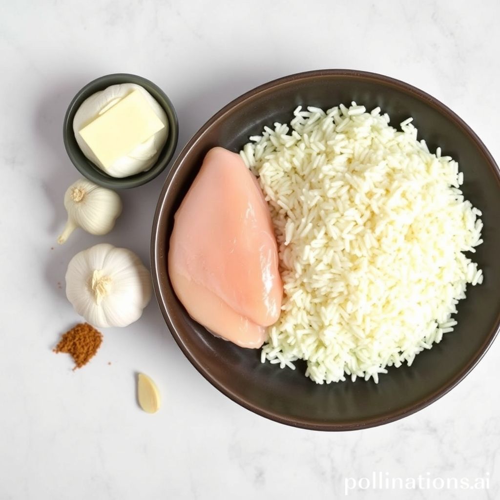 Ingredients for Garlic Butter Chicken and Rice