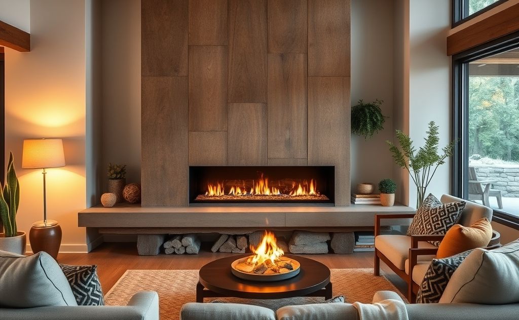 Gas fireplaces enhance eco-friendly home warmth.
