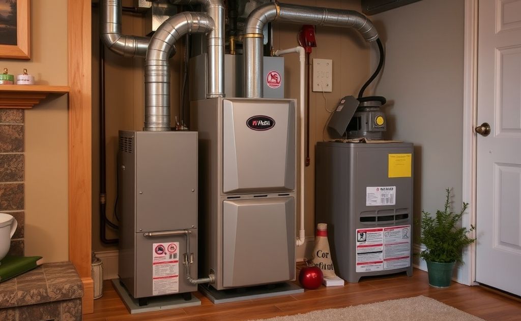 Gas furnace operating efficiently in a cozy home