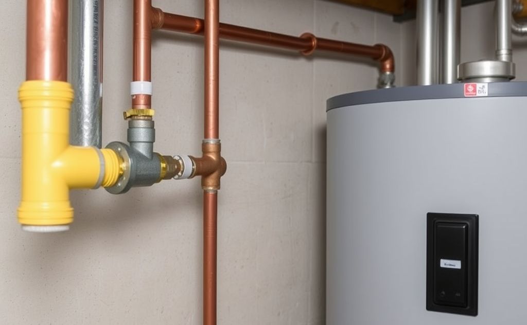 Gas line size for water heater installation