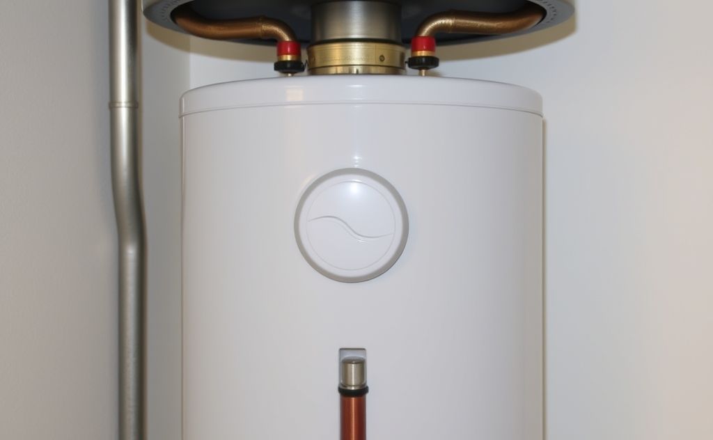 Gas water heater with visible heating elements