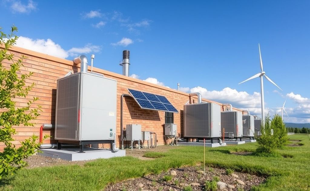 Geothermal HVAC systems with renewable energy