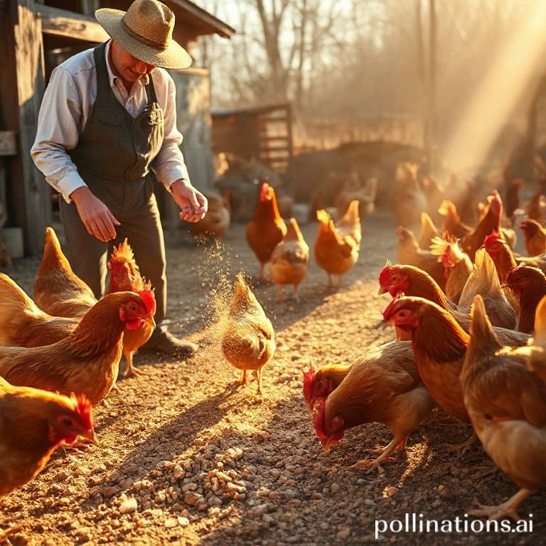 Chicken grit feeding process.