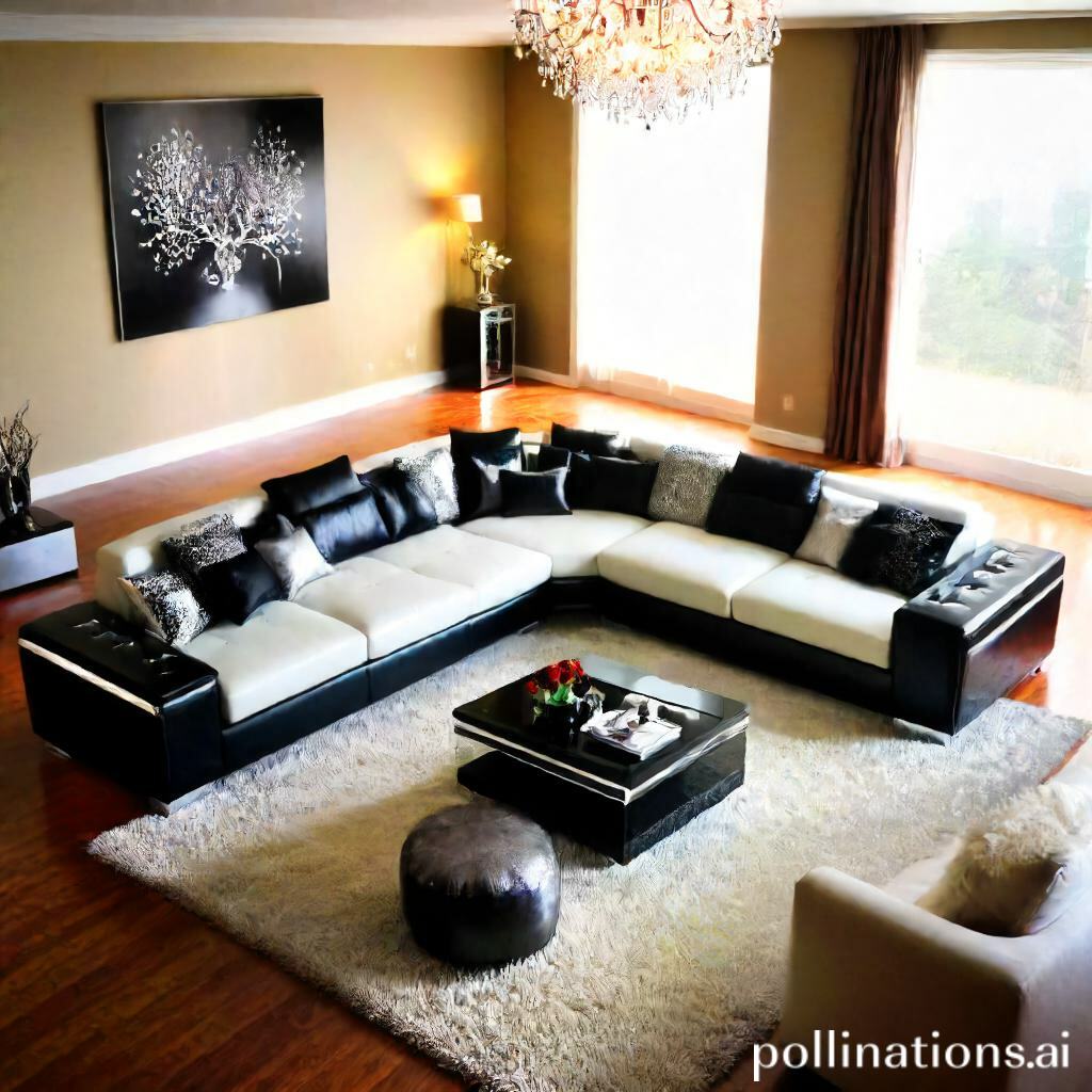 Glamorous living room sectional sofa