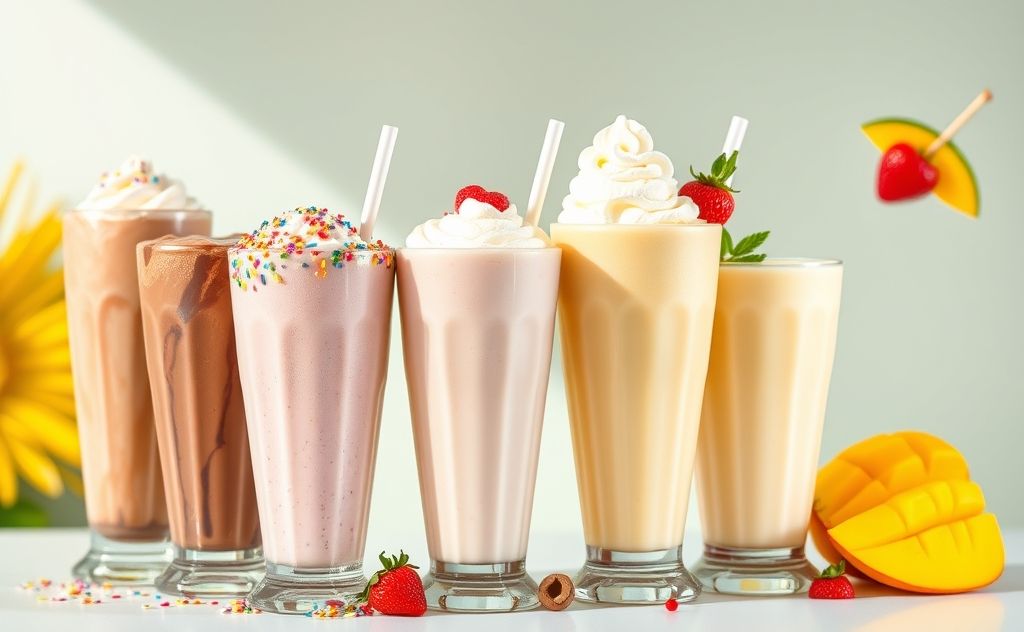 Gluten-free milkshakes with delicious flavors