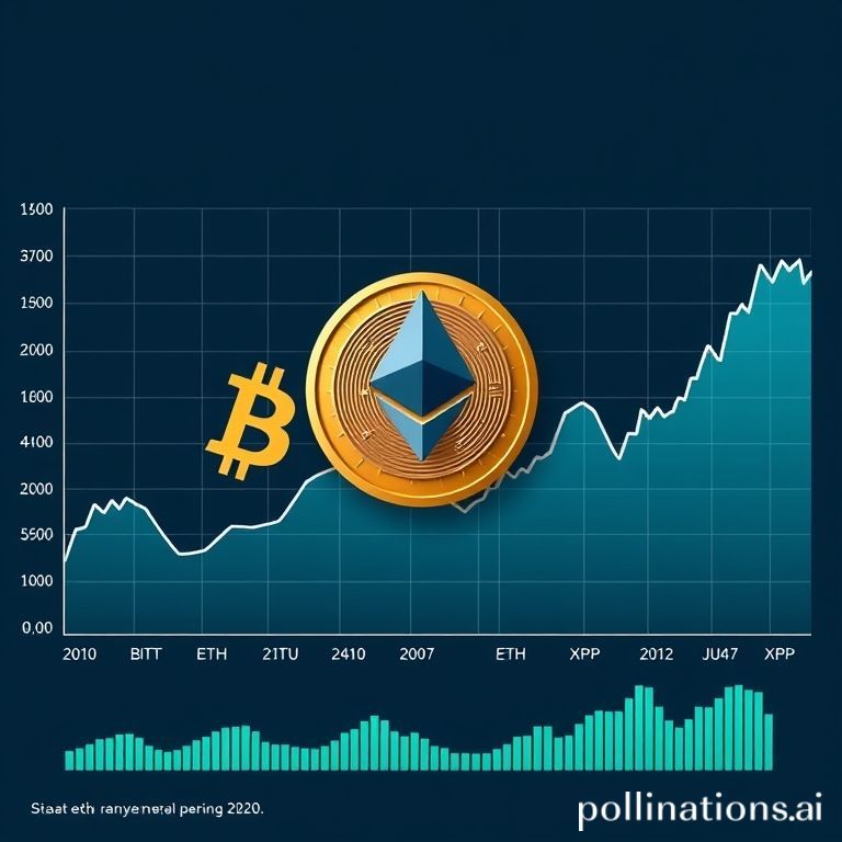Visualisasi data pasar kripto yang tenang, menyoroti stabilitas harga BTC, ETH, dan XRP setelah volatilitas kemarin.
