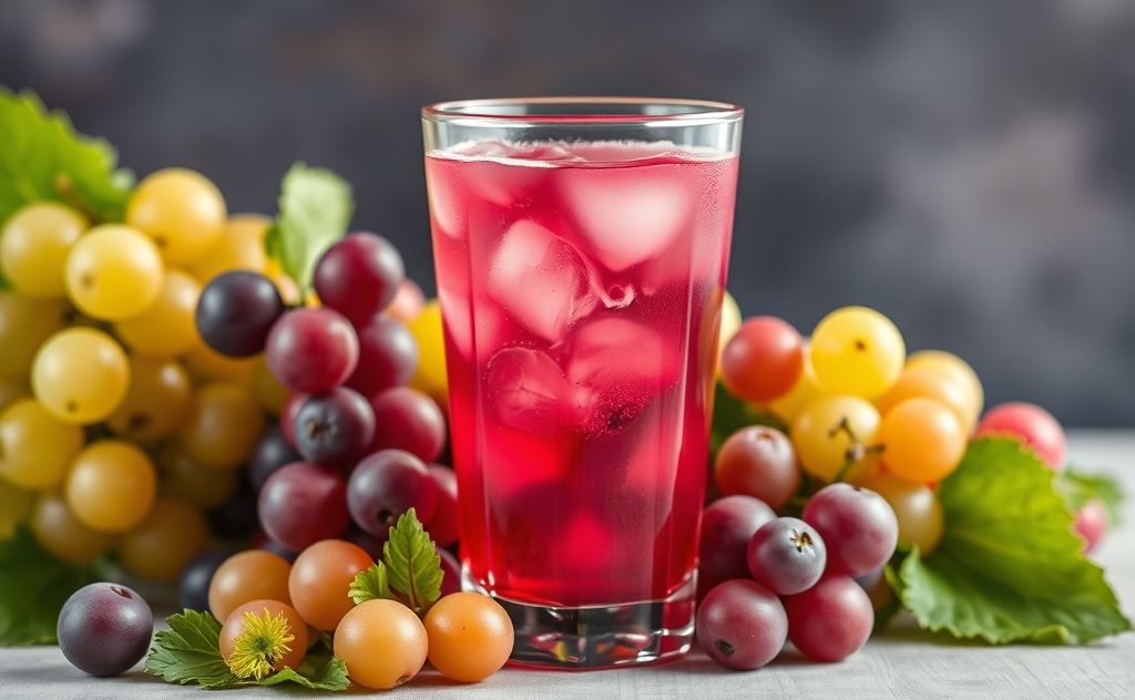 Grape juice in a glass with vibrant colors