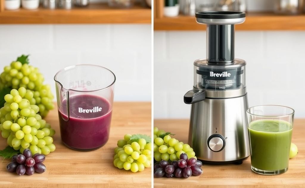 Grape juicing process with Breville juicer