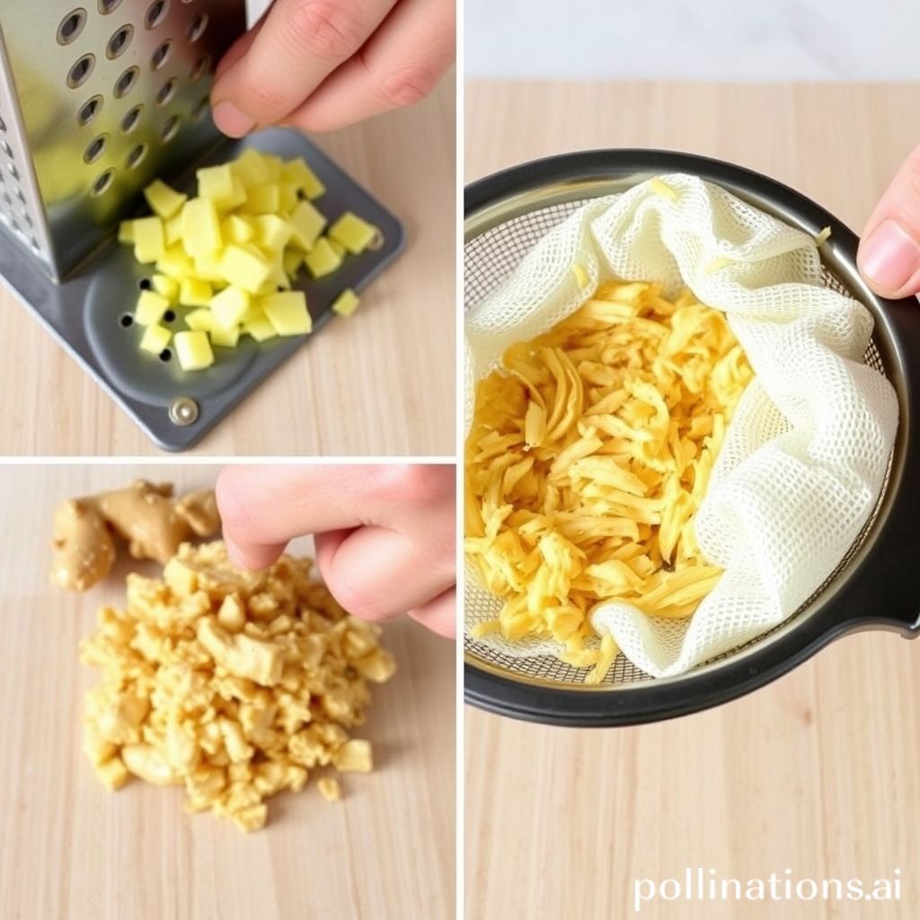 Ginger juice extraction using a grater