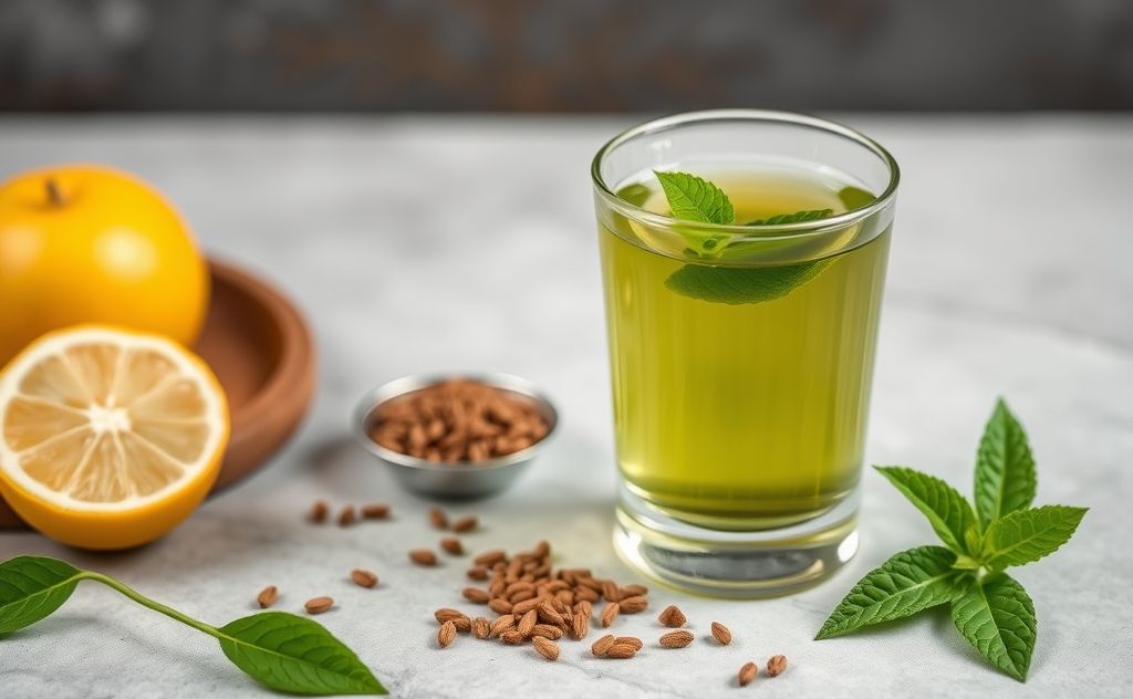 Green tea shot with gluten-free ingredients
