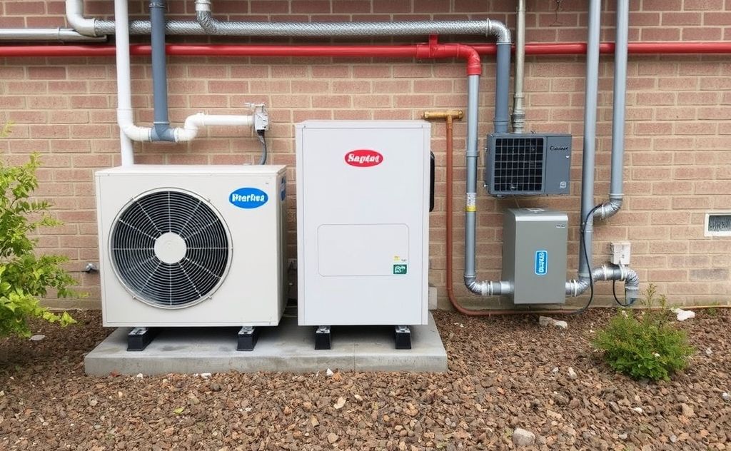 Ground source heat pump system in HVAC setup