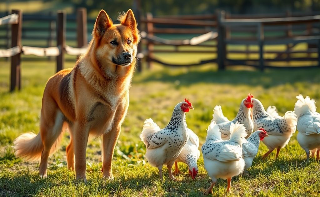 Guardian dog protects chickens effectively