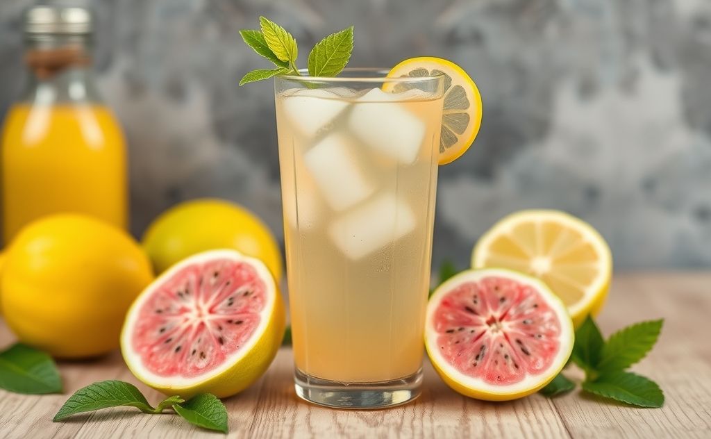 Guava white tea lemonade refreshing drink