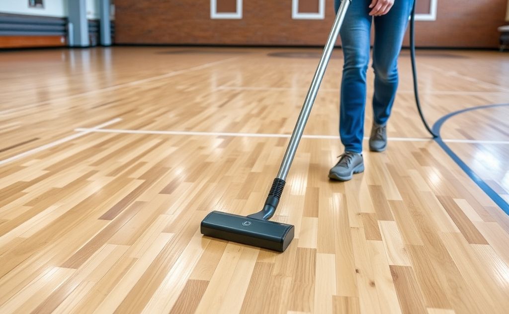 Gym floor approved vacuum for safety and efficiency