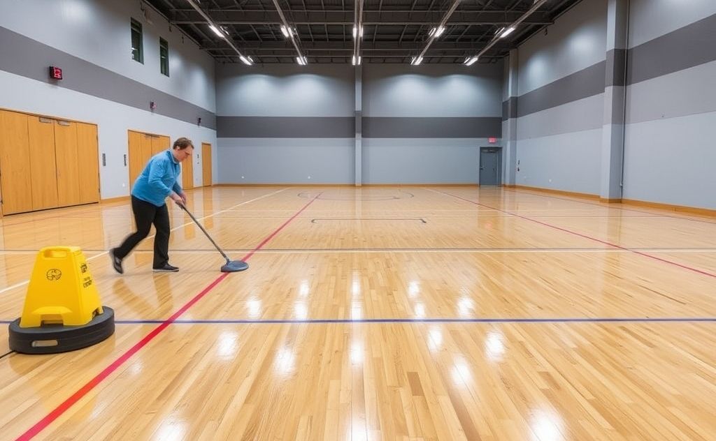 Gym floor care requires regular cleaning routines
