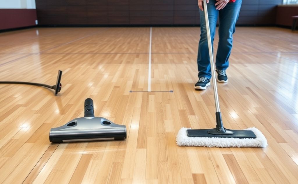 Gym floor care: vacuuming vs mopping techniques