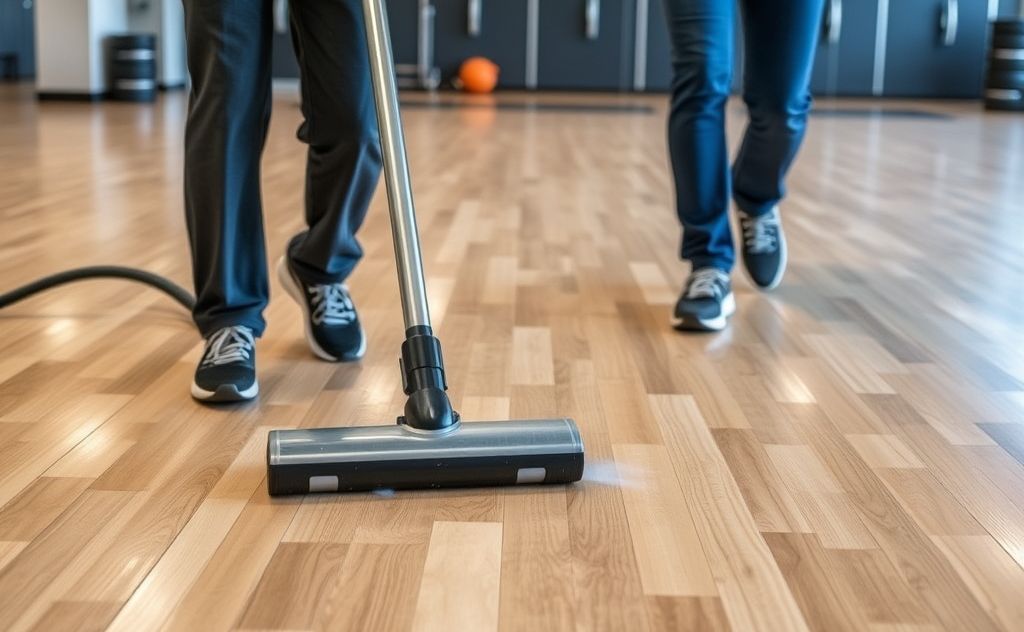 Gym floor vacuum tackling static issues effectively