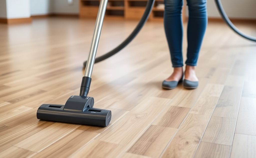 Gym floor vacuum with safe filter features.