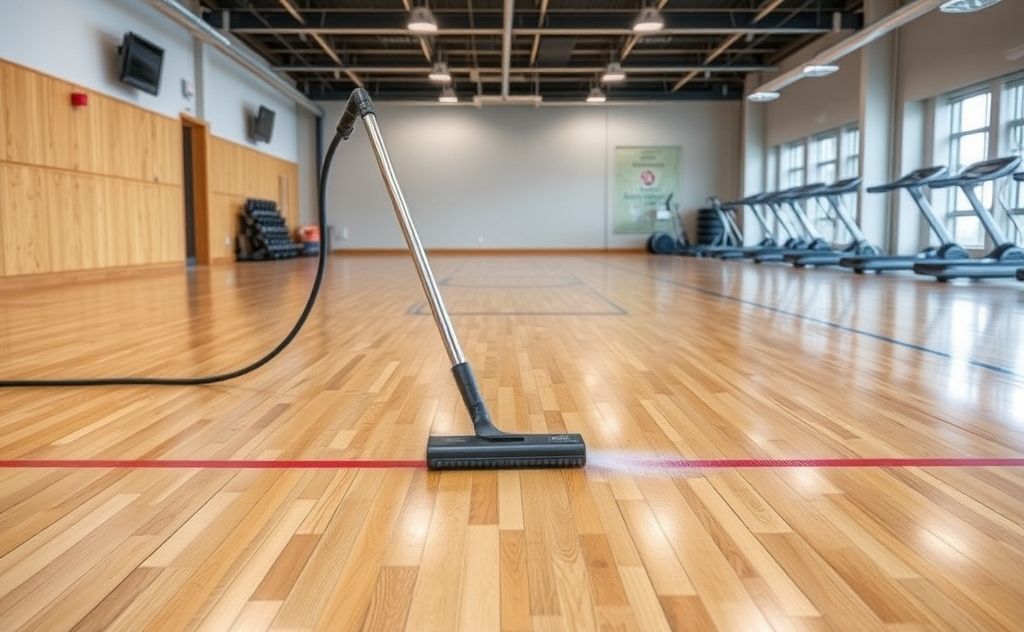Gym floors need regular vacuuming for cleanliness.