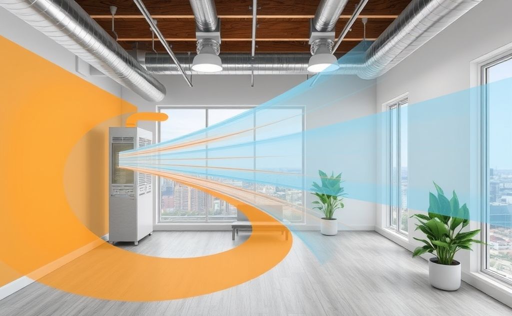 HVAC components shaping indoor airflow dynamics