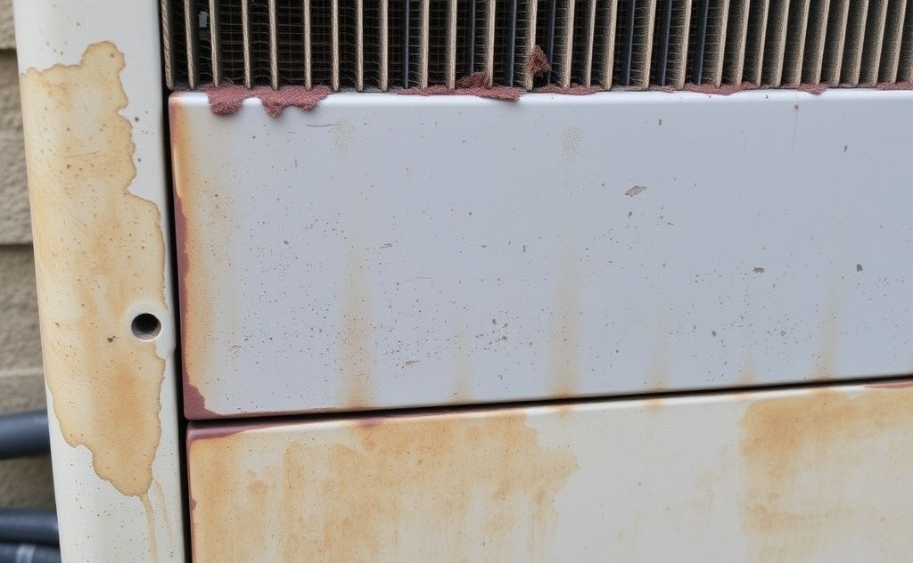 HVAC system showing signs of wear and tear
