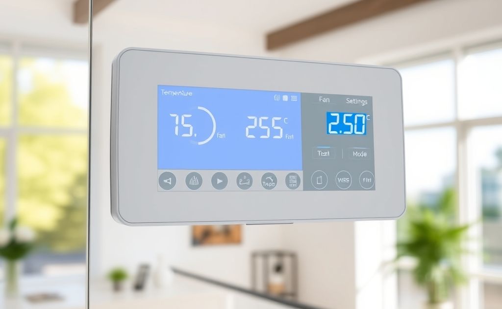 HVAC system with temperature controls and settings