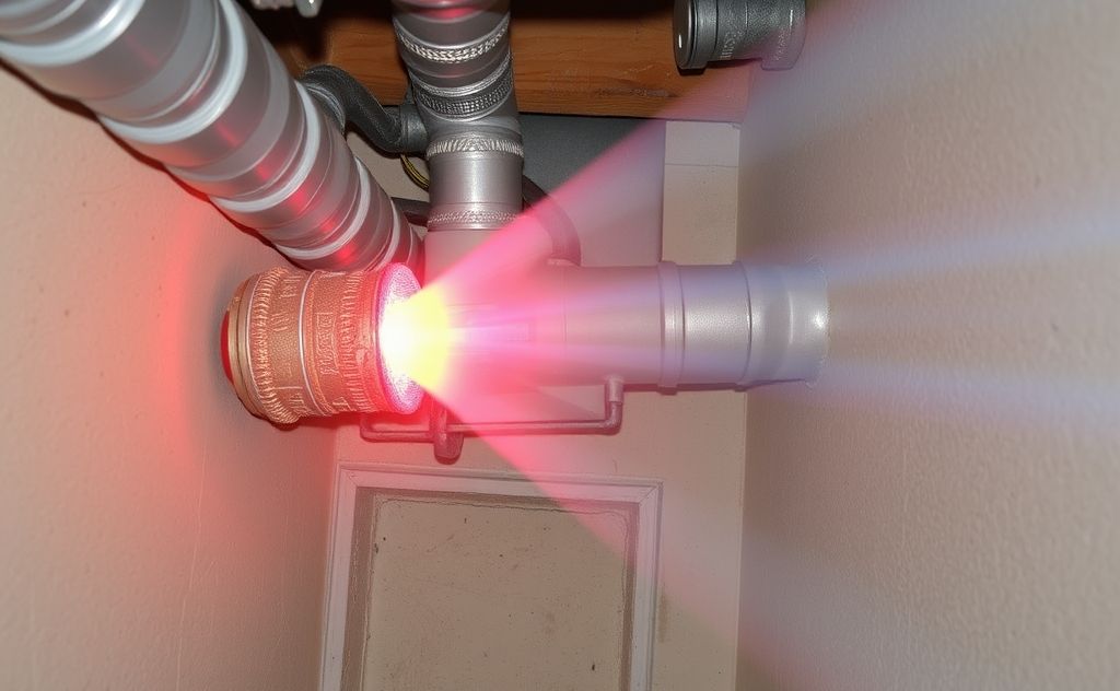 HVAC system with visible duct leakage effects