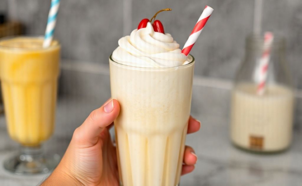 Hand spun milkshake with creamy texture and flavor.